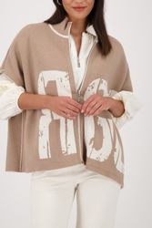 Monari Strickcape Jacke Strickcape Schrift Oversize günstig online kaufen