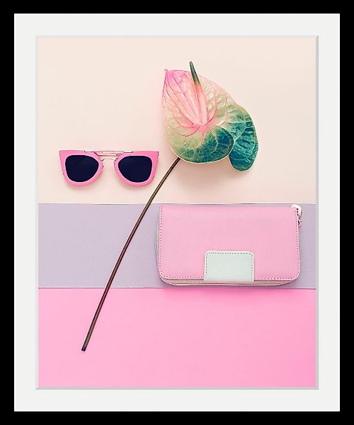 queence Bild »Sonnenbrille Pink« Blumenbilder   Fashion   Magazincover   Mo günstig online kaufen
