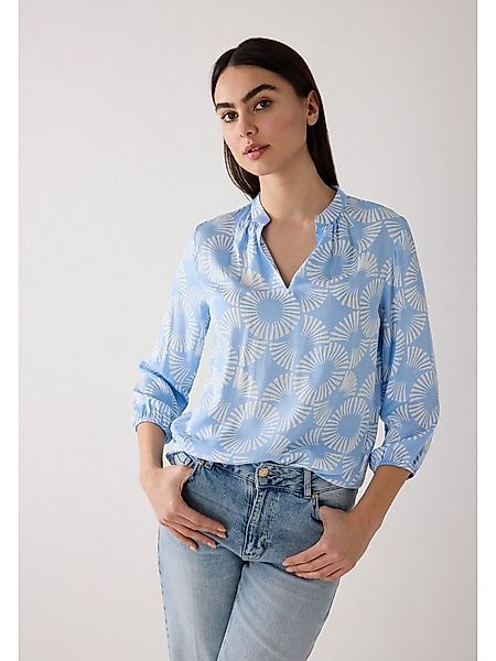 MORE&MORE Klassische Bluse Viskosebluse mit Print günstig online kaufen