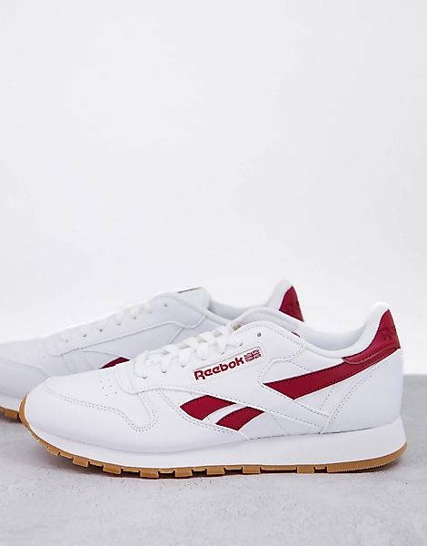 Reebok Classics – Sneaker aus veganem Leder in Weiß und Rot günstig online kaufen