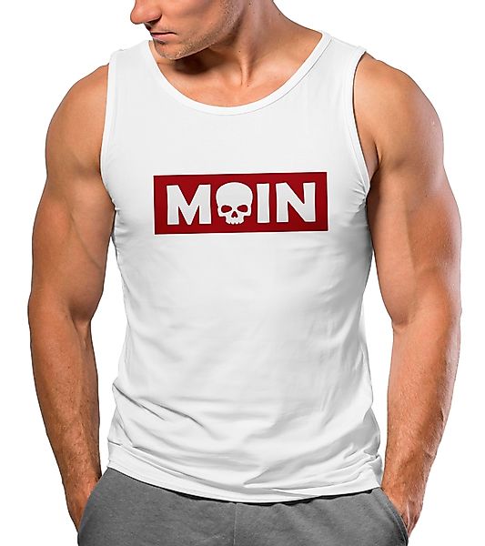 Neverless Tanktop Herren Tank-Top Schriftzug Moin günstig online kaufen