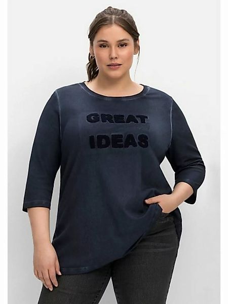 Sheego 3/4-Arm-Shirt "Große Größen", mit Teddy-Stickerei vorn günstig online kaufen