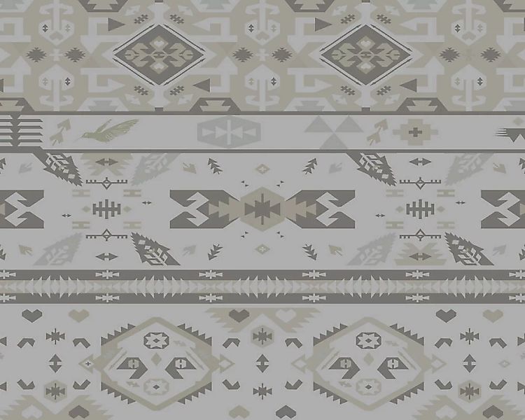 Fototapete "Tribal Pattern Taupe" 4,00x2,50 m / Glattvlies Brillant günstig online kaufen