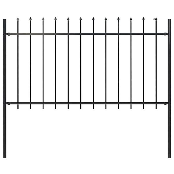 vidaXL Gartenzaun mit Speerspitze Stahl 181 x 100 cm Schwarz 144925 günstig online kaufen