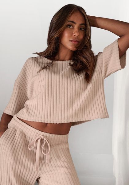 LASCANA 3/4-Arm-Shirt Lounge-/Strickshirt aus weichem Strick, günstig online kaufen