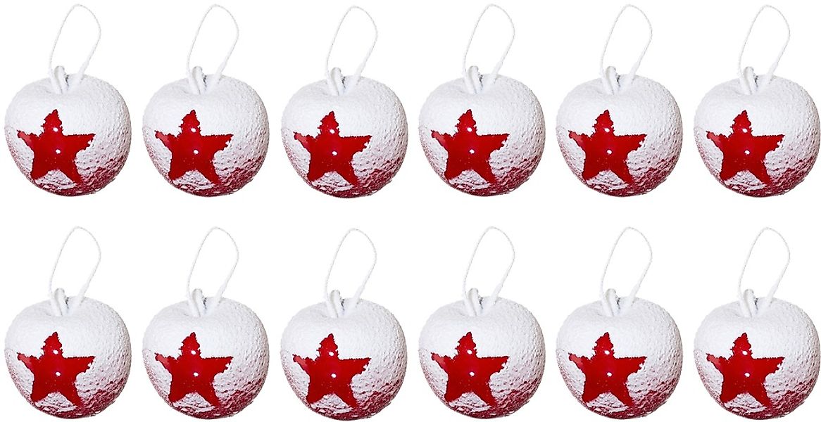 Creativ deco Weihnachtsfigur "Weihnachtsdeko rot", Äpfel in beschneiter Opt günstig online kaufen