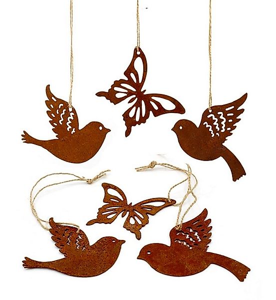 LB H&F Lilienburg Hängedekoration 6er SET Schmetterling Vogel Vögel Dekohän günstig online kaufen
