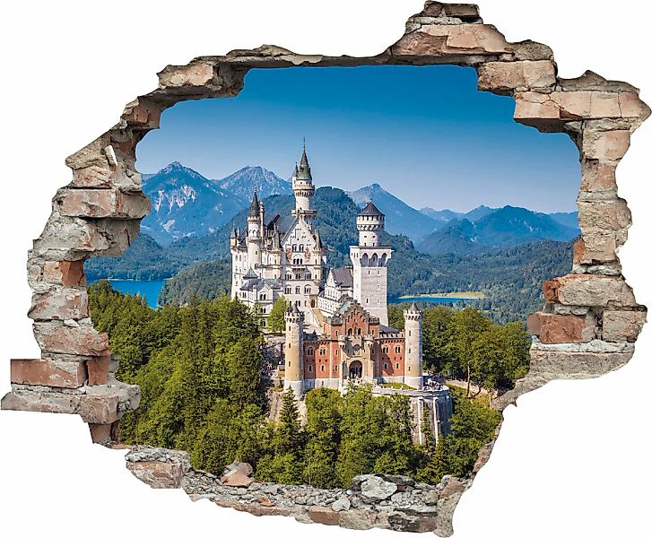 queence Wandtattoo "Schloss", (1 St.), Wandsticker, Wandbild, selbstklebend günstig online kaufen