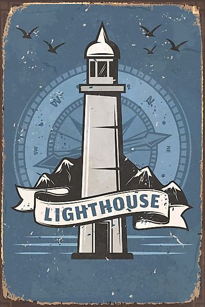 queence Metallbild "Lighthouse", Leuchtturm, (1 St.) günstig online kaufen