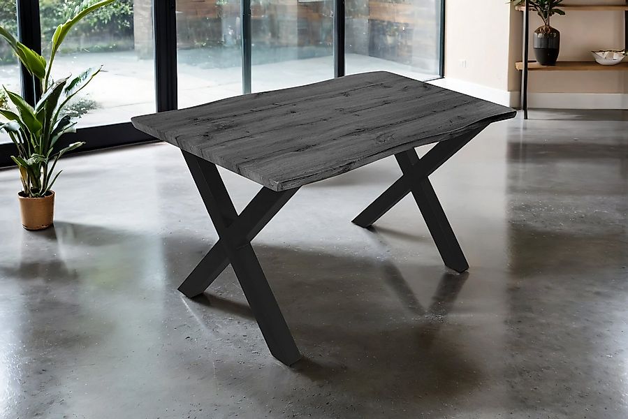 SAM® Esstisch Thorin, Verschiedene Optiken, X-Metallgestell, Baumkante günstig online kaufen