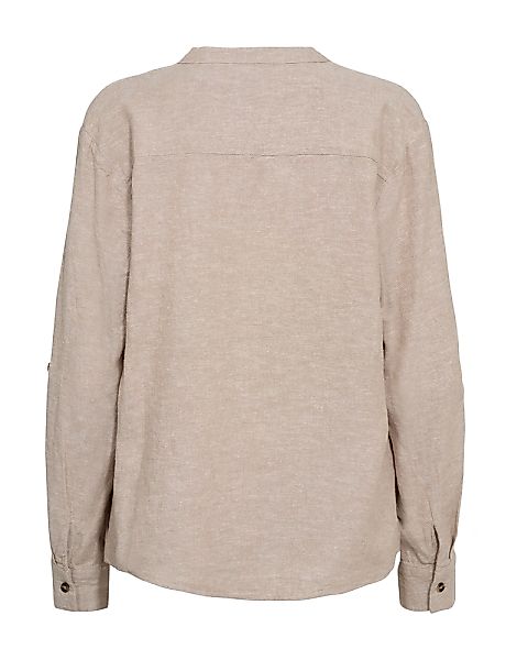 FREEQUENT Langarmbluse FQLAVA-SHIRT Leinenmix, mit V-Ausschnitt günstig online kaufen