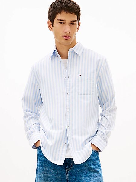 Tommy Jeans Langarmhemd "REGULAR STRIPE OXFORD" Regular fit mit Streifenmus günstig online kaufen