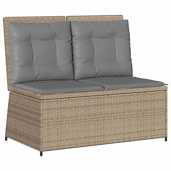vidaXL Gartenbank mit Kissen Beige Poly Rattan 3394470 günstig online kaufen