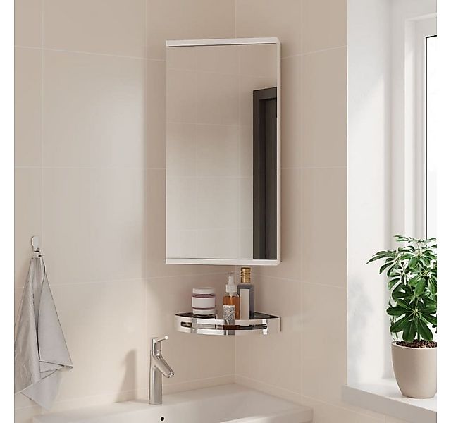 furnicato Badezimmerspiegelschrank Eck-Spiegelschrank Weiß 30x24x60 cm (1-S günstig online kaufen