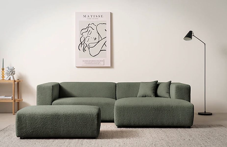 Home affaire Polsterecke »BAKELS, Ecksofa-Set mit Hocker, L-Form mit Schlaf günstig online kaufen