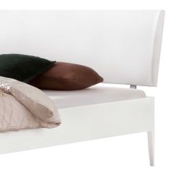 Weißes 140x200 cm Bett aus Buche Massivholz Skandi Design günstig online kaufen