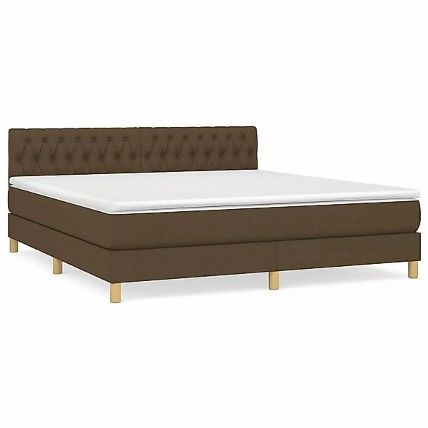 vidaXL Boxspringbett mit Matratze Dunkelbraun 180x200 cm Stoff1358693 günstig online kaufen