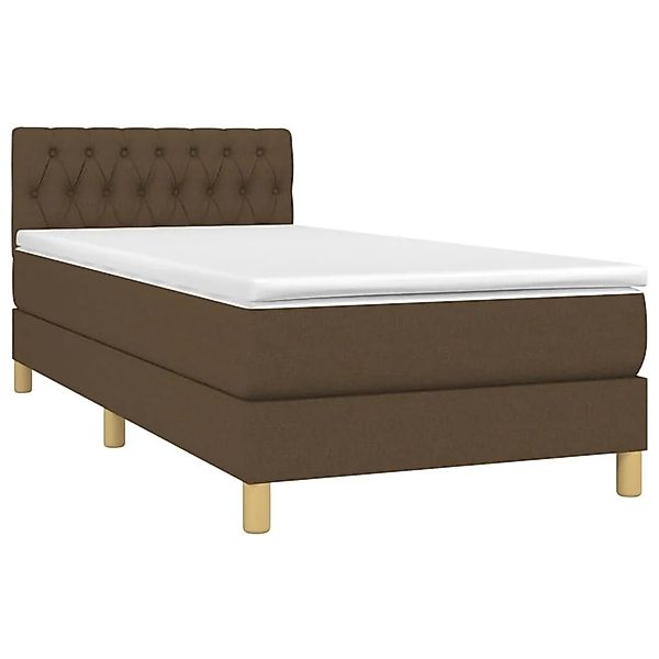 vidaXL Boxspringbett mit Matratze und LED Dunkelbraun 90x200 cm Stoff 31339 günstig online kaufen