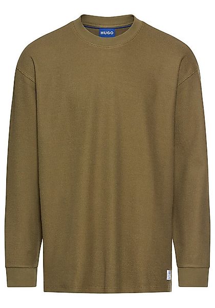 HUGO Blue Langarmshirt Nuwolo Rundhalsausschnitt, lässig geschnitten, Logo- günstig online kaufen