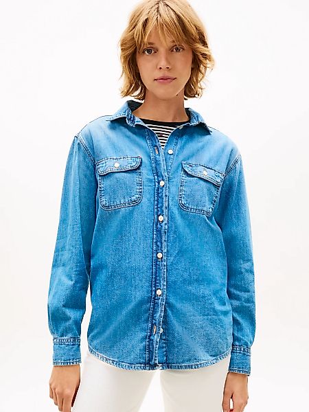Tommy Jeans Langarmshirt "RELAXED DENIM SHIRT EXT BJ8037" mit dem klassisch günstig online kaufen