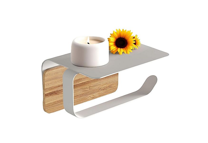 SEHAUSEU Toilettenpapierhalter mit Ablage, selbstklebend, ohne Bohren, weiß günstig online kaufen