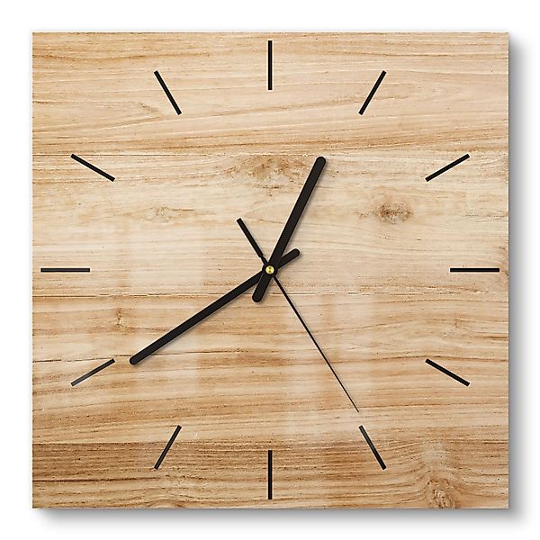 DEQORI Wanduhr 'Holzstruktur detailliert' (Glas Glasuhr günstig online kaufen