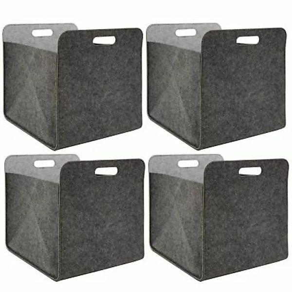 Dune Design® Aufbewahrungsbox 4er Set Cube Filz Grau 33x38x33cm grau günstig online kaufen