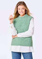 GOLDNER Strickpullover Edler Rippstrick Pullunder, Stehkragen günstig online kaufen