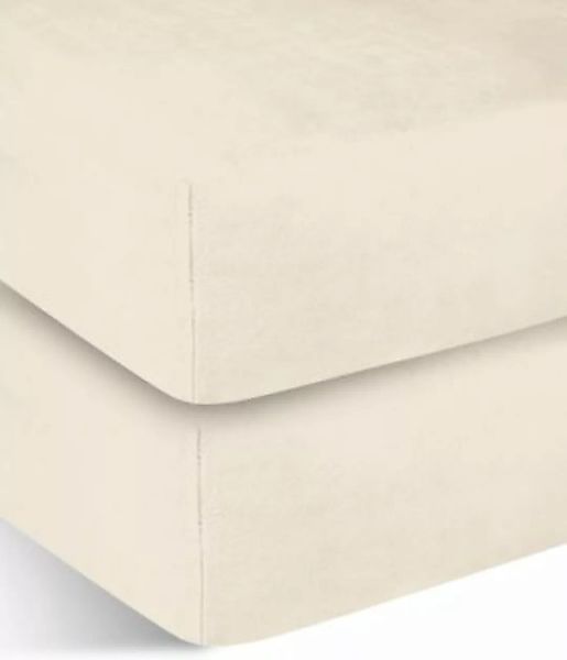 Aspero® 2 Flanell-Spannbettlaken PERPIGNAN Bettlaken beige Gr. 180 x 200 günstig online kaufen