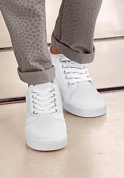LASCANA Sneaker mit Sternenprint in Glitzer-Optik, Freizeitschuh, Schnürhal günstig online kaufen