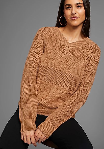 Laura Scott Strickpullover, mit eingestricktem Wording günstig online kaufen