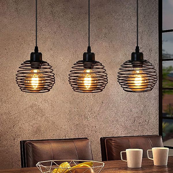 Nettlife Pendelleuchte Esstisch Schwarz Vintage E27 günstig online kaufen