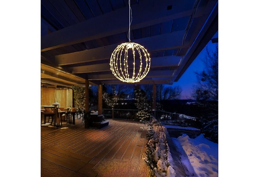 MARELIDA LED Kugelleuchte Drahtkugel Leuchtkugel faltbar D: 28cm 192LED 8Mo günstig online kaufen