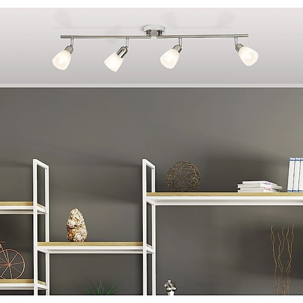 Brilliant LED-Spotrohr Bethany 4-flammig drehbar Eisen und Chrom und Weiß günstig online kaufen