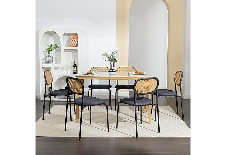 FUROKOY Stuhl Esszimmerstuhl Rattanstuhl Küchenstühle mit Rattan-Rückenlehn günstig online kaufen