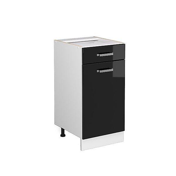 Vicco Schranksystem R-Line, Schwarz Hochglanz/Weiß, 40cm günstig online kaufen