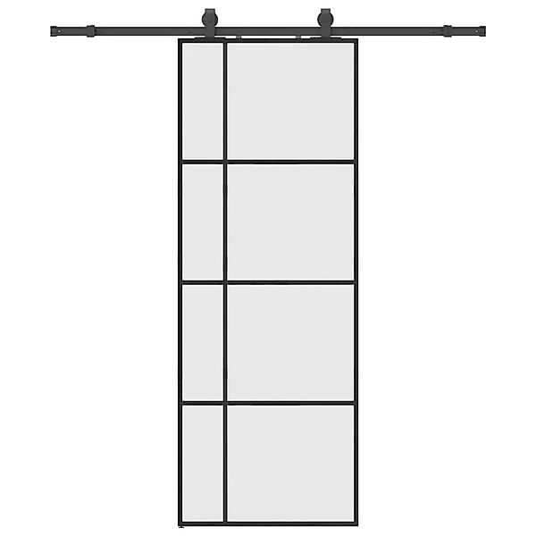 vidaXL Schiebetür mit Beschlag Schwarz 76x205 cm ESG-Glas 3375809 günstig online kaufen
