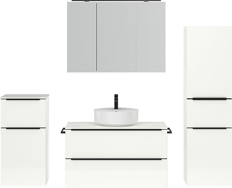 nobilia® Badmöbel-Set »Alvene«, (4 St., vormontiert, mit Soft-Close), inkl. günstig online kaufen