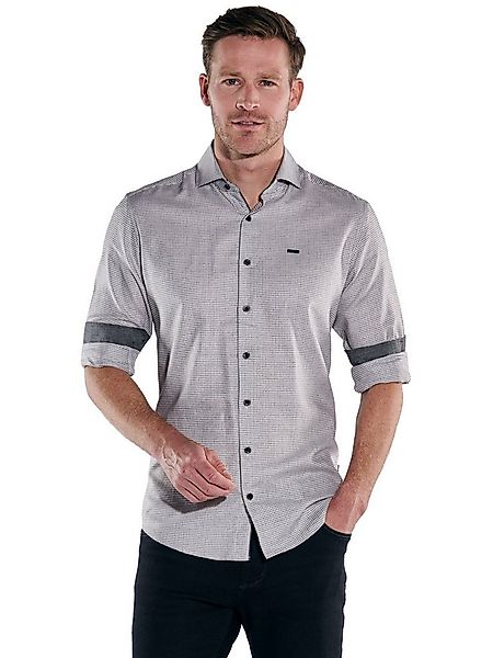 Engbers Langarmhemd Herren Hemd mit Hahnentrittmuster, Beige günstig online kaufen