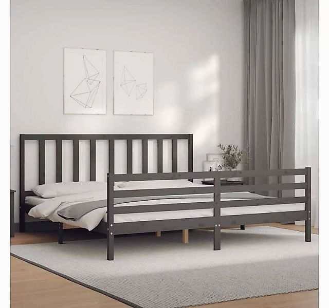 vidaXL Bett Massivholzbett mit Kopfteil Schwarz 200x200 cm günstig online kaufen