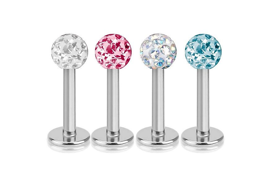 viva-adorno Piercing-Set Lippenpiercing Multi Kristall Epoxy Zirkonia Ferid günstig online kaufen