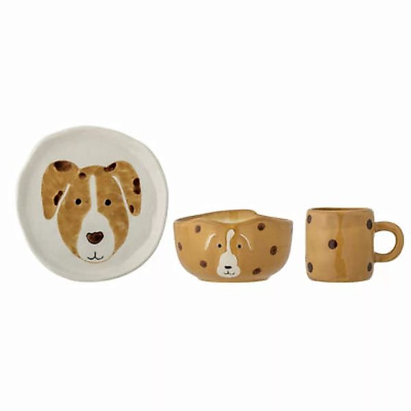 Kindergeschirr-Set Fenix keramik braun / 3-teilig aus Steingut - Bloomingvi günstig online kaufen