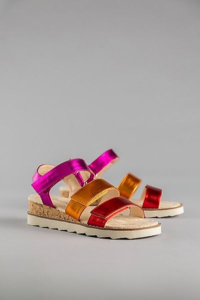 Aniston SHOES Keilsandalette, Sandale, Sommerschuh, Klettschuh, Metallic-Op günstig online kaufen