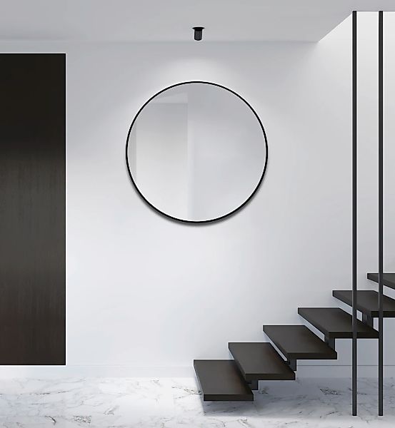 Talos Wandspiegel, dekorativer runder Spiegel mit Aluminiumrahmen, Ø 120 cm günstig online kaufen
