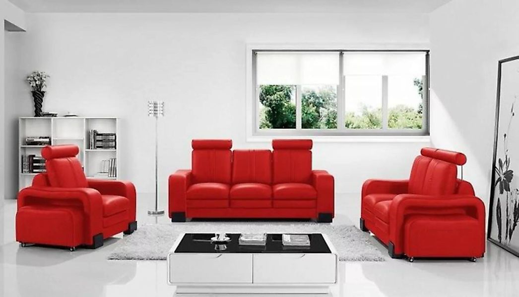 JVmoebel Sofa Ledersofa Sofagarnitur 3+2+1 Sitzer Set Garnitur Polstersofa, günstig online kaufen