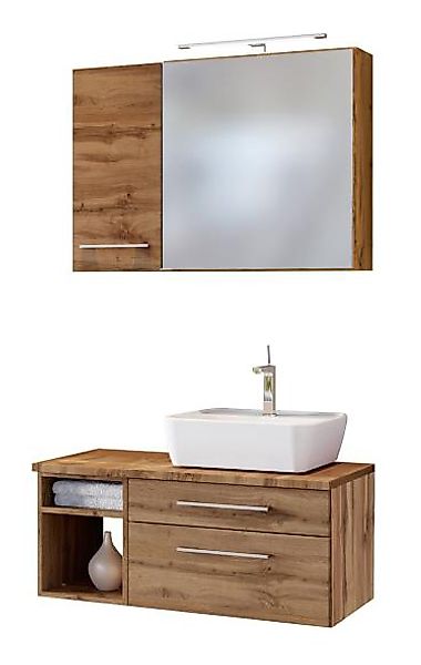 Waschtisch-Set 90 -F- Becken rechts Davos von Held Möbel Wotan Eiche günstig online kaufen