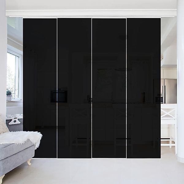 Bilderdepot24 Schiebegardine modern Flächenvorhang blickdicht Tiefschwarz, günstig online kaufen
