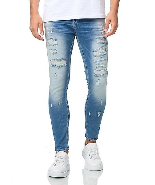 Denim House Slim-fit-Jeans Lässige Destroyed Herren Jeans in Slim Fit Blau günstig online kaufen