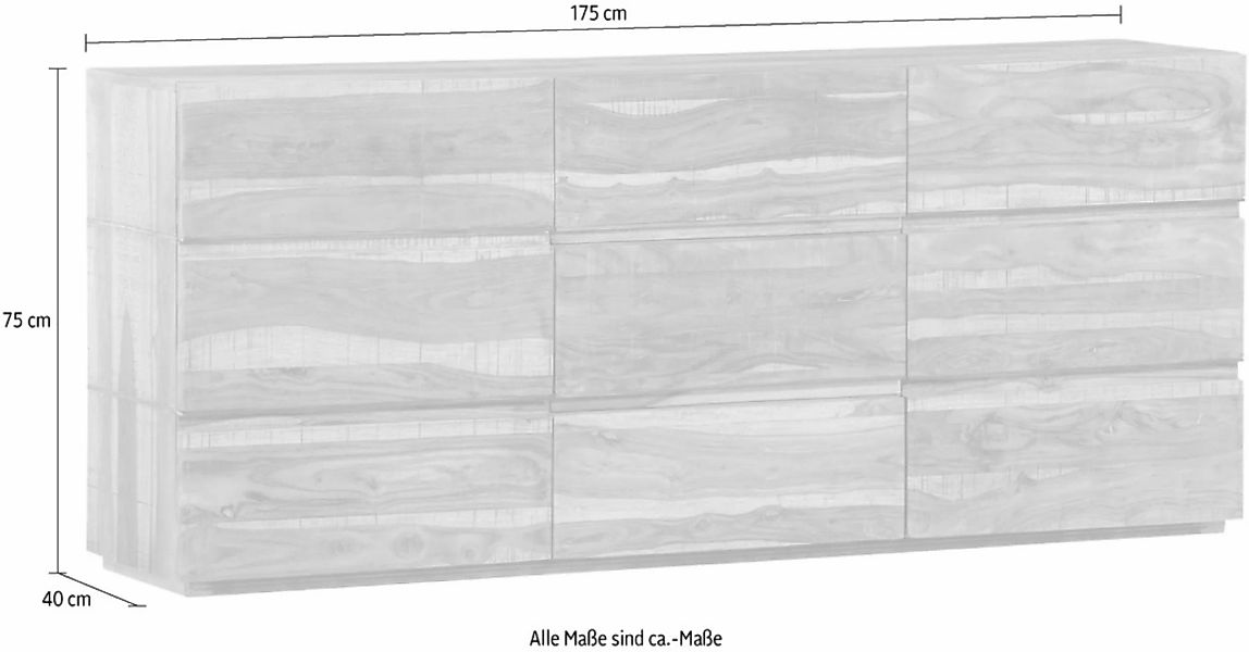 Gutmann Factory Sideboard, Kommode aus Massivholz, Breite 175 cm günstig online kaufen