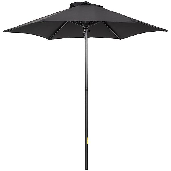 Outsunny Sonnenschirm  Polyester Aluminium Schwarz 1,96L x 1,96B x 2,04H m günstig online kaufen